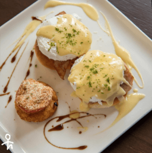 eggs benedict on a breakfast plate